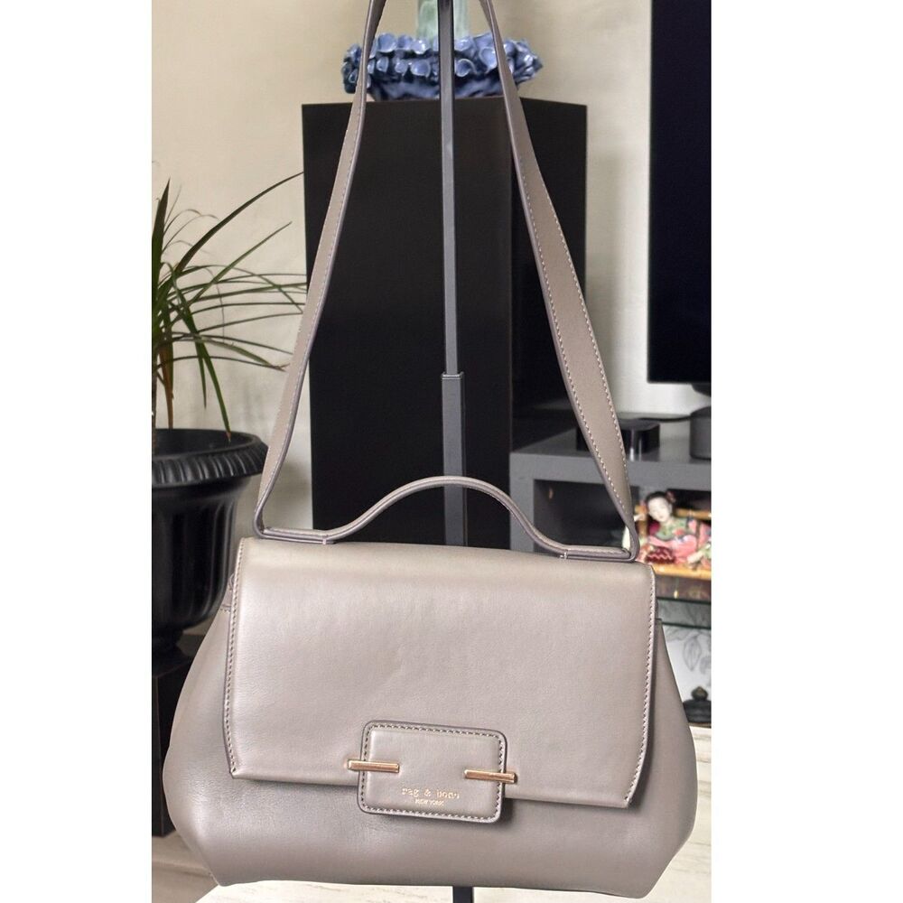 Rag & Bone Realm Greige Leather Top Handle Shoulder Bag